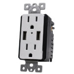Fully Functional Hardwired USB Receptacle Outlet Plug With Wifi 4K UHD Camera