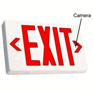 Emergency Exit Sign DVR Hidden Camera With 30 Day Battery