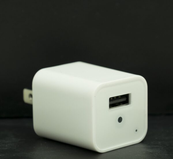 White USB Wall plug Outlet Phone Charger With 1080P HD Camera