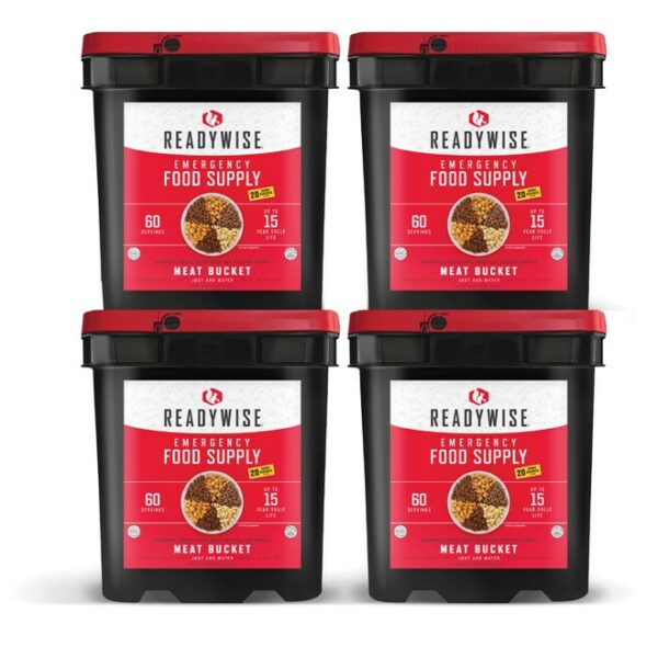 ReadyWise 240 Serving Emergency Survival Food Storage Freeze Dried Meat Buckets