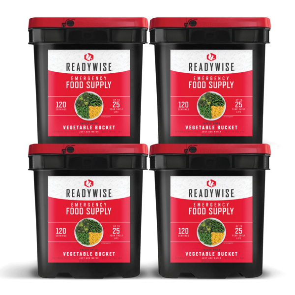 ReadyWise 480 Serving Emergency Survival Food Supply Freeze Dried Vegetable Buckets