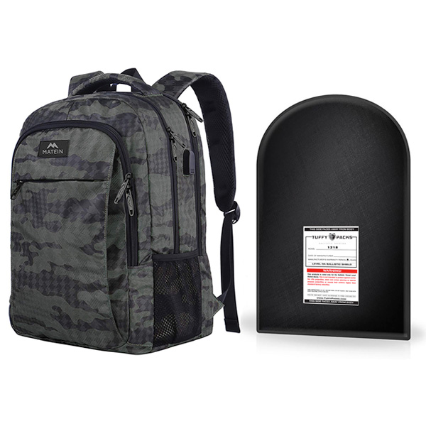 Military Tactical Camo 11" X 14" LEVEL IIIA Bulletproof Backpack Ballistic Shield