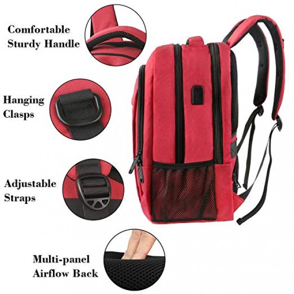 Bulletproof 11" X 14" Armored Level IIIA Ballistic Travel Laptop Backpack (Red)
